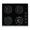 Plaque 4 Gaz 60cm Verre Noire