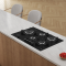 Plaque 5 GAZ (dont WOK) Verre Noire 75cm