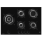 Plaque 5 GAZ (dont WOK) Verre Noire 75cm