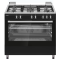 Cuisiniere 90cm 5 Gaz Four GAZ Classe A Inox et Noire