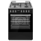 Cuisiniere 60X60 3Gaz+1Elect Four Elect.Multif Classe A Inox et Noir
