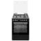 Cuisiniere 60X60 3Gaz+1Elect Four Elect.Multif Classe A Inox et Noir