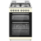 Cuisiniere 60X60 4Gaz Double Four Electrique Classe A Inox et Beige