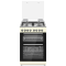 Cuisiniere 60X60 4Gaz Double Four Electrique Classe A Inox et Beige